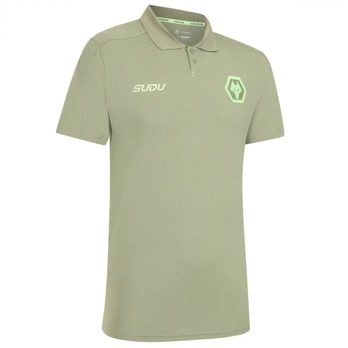 Wolverhampton Wanderers Shop | 2025-26 Players Travel Polo – Khaki Wolverhampton Wanderers Merchandise